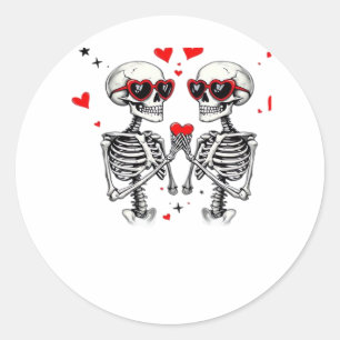 Skeleton Heart Hands voor Trending Ronde Sticker