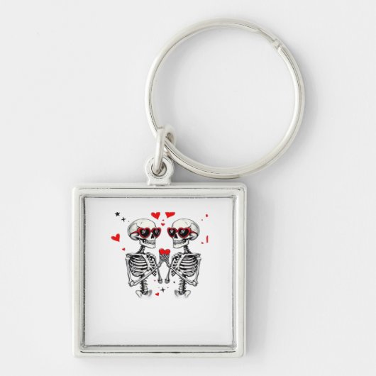 Skeleton Heart Hands voor Trending Sleutelhanger (Voorkant)
