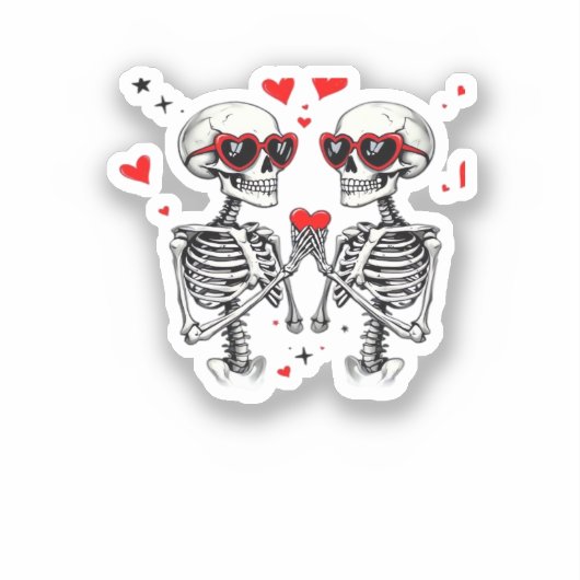 Skeleton Heart Hands voor Trending Sticker (Voorkant)