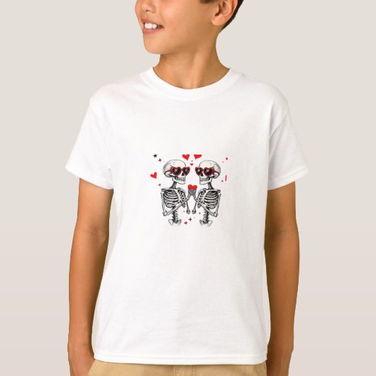 Skeleton Heart Hands voor Trending T-shirt (Voorkant)