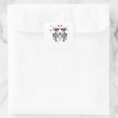 Skeleton Heart Hands voor Trending Vierkante Sticker (Tas)