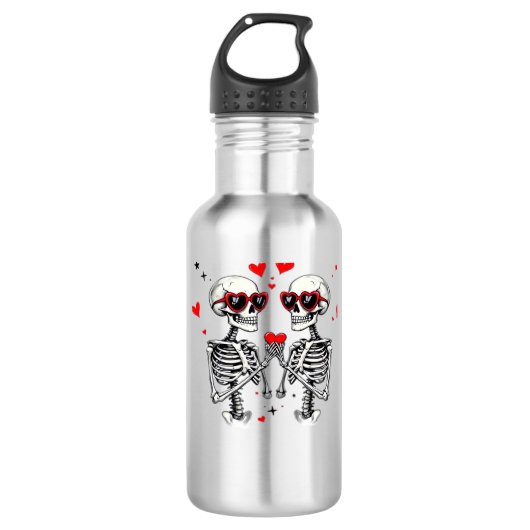 Skeleton Heart Hands voor Trending Waterfles (Voorkant)