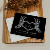 Skeleton Heart Hands Wedding Dank u kaart