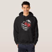 Skeleton Heart Hoodie – Dark Art Design (Voorkant volledig)