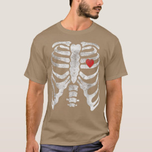 Skeleton Heart Rib Cage X Ray Volwassenen Funny Br T-shirt