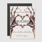 Skeleton Heart Save the Date Magnet Kaart (Voorkant / Achterkant)
