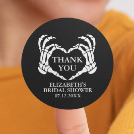 Skeleton Heart Til Death Vrijgezellenfeest Dank je Ronde Sticker