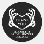 Skeleton Heart Til Death Vrijgezellenfeest Dank je Ronde Sticker (Voorkant)