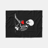 Skeleton Heart Valentines Emo Gothic Minimalist Ck Fleece Deken (Voorkant (Horizontaal))