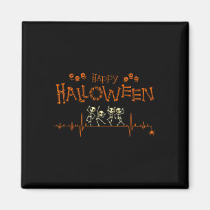 Skeleton Heartbeat Happy Halloween Doctor Nurse Magneet