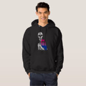 Skeleton Holding A Cat Bisexual LGBT-Q Pride Rainb Hoodie (Voorkant volledig)