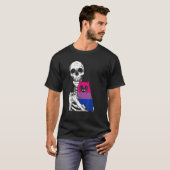 Skeleton Holding A Cat Bisexual LGBT-Q Pride Rainb T-shirt (Voorkant volledig)