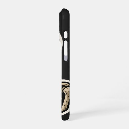 Skeleton Holding a Rose – Artistic Gothic Sticker iPhone Hoesje (Linkerkant)