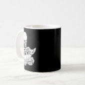 Skeleton Holding Cat Funny Halloween Skull Sphynx Koffiemok (Voorkant links)