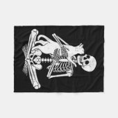 Skeleton Holding Cat Funny Soky Halloween Meow Kit Fleece Deken (Voorkant (Horizontaal))