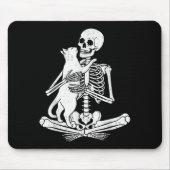 Skeleton Holding Cat Funny Soky Halloween Meow Kit Muismat (Voorkant)