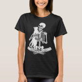 Skeleton Holding Cat Funny Soky Halloween Meow Kit T-shirt (Voorkant)