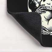 Skeleton Holding Cat Spooky Skull Halloween Gothic Muismat (Hoek)