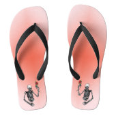 Skeleton Holding Red Rose op Stem Pink Red Teenslippers (Voetbed)