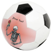 Skeleton Holding Red Rose op stoom in verhoogde ha Voetbal (Drie kwart)