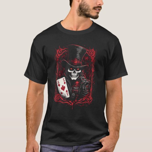 Skeleton Holloween Tarot Kaart Graphic T - shirts  (Voorkant)