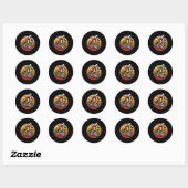 Skeleton honkballer jongens Kinder grappige hallow Ronde Sticker (Vel)