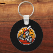 Skeleton honkballer jongens Kinder grappige hallow Sleutelhanger (Voorkant)
