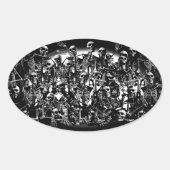 Skeleton Horde Ovale Sticker (Voorkant)
