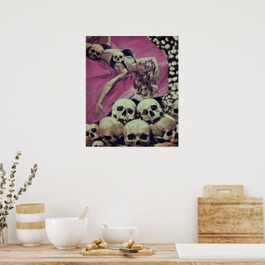 SKELETON HORROR RETRO  POP POSTER (Keuken)