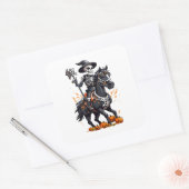 Skeleton Horse Rider Vierkante Sticker (Envelop)