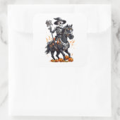 Skeleton Horse Rider Vierkante Sticker (Tas)