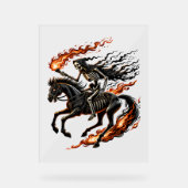 Skeleton Horseman Riding Flaming Horse Acryl Bord (Voorkant)
