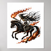 Skeleton Horseman Riding Flaming Horse Poster (Voorkant)