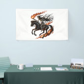 Skeleton Horseman Riding Flaming Horse Spandoek (Beurs)