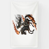 Skeleton Horseman Riding Flaming Horse Spandoek (Verticaal)