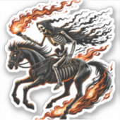 Skeleton Horseman Riding Flaming Horse Sticker (Voorkant)