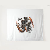 Skeleton Horseman Riding Flaming Horse Wandkleed (Voorkant (horizontaal))