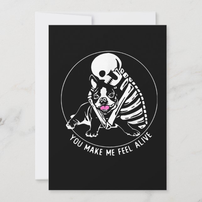 SKELETON HUG BOSTON TERRIER JE MAAKT ME LEVEN (Voorkant)