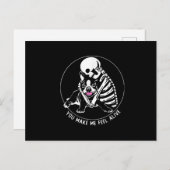 SKELETON HUG BOSTON TERRIER JE MAAKT ME LEVEN AANKONDIGINGSKAART (Voorkant / Achterkant)