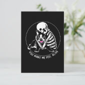SKELETON HUG BOSTON TERRIER JE MAAKT ME LEVEN RSVP KAARTJE (Staand voorkant)