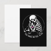 SKELETON HUG BOSTON TERRIER JE MAAKT ME LEVEN RSVP KAARTJE (Voorkant / Achterkant)