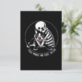SKELETON HUG BOSTON TERRIER JE MAAKT ME LEVEN RSVP KAARTJE (Staand voorkant)