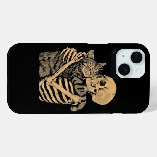  Skeleton Hugging Cat – Cute Gothic Cat Lover Gift Case-Mate iPhone Case (Achterkant (horizontaal))