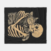  Skeleton Hugging Cat – Cute Gothic Cat Lover Gift Fleece Deken (Voorkant (Horizontaal))