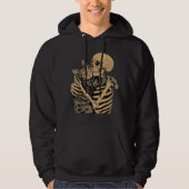  Skeleton Hugging Cat – Cute Gothic Cat Lover Gift Hoodie (Voorkant)