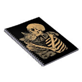  Skeleton Hugging Cat – Cute Gothic Cat Lover Gift Notitieboek (Rechterzijde)