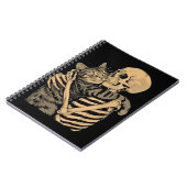  Skeleton Hugging Cat – Cute Gothic Cat Lover Gift Notitieboek (Linkerzijde)