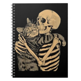 Skeleton Hugging Cat – Cute Gothic Cat Lover Gift Notitieboek