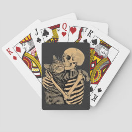  Skeleton Hugging Cat – Cute Gothic Cat Lover Gift Pokerkaarten