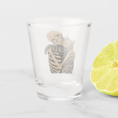  Skeleton Hugging Cat – Cute Gothic Cat Lover Gift Shot Glas (Achterkant)